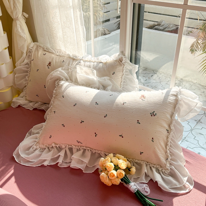 91家纺网 家纺一手货源 找家纺 慕澄 2024新款时尚印花泡泡棉花边四件套 小淘气