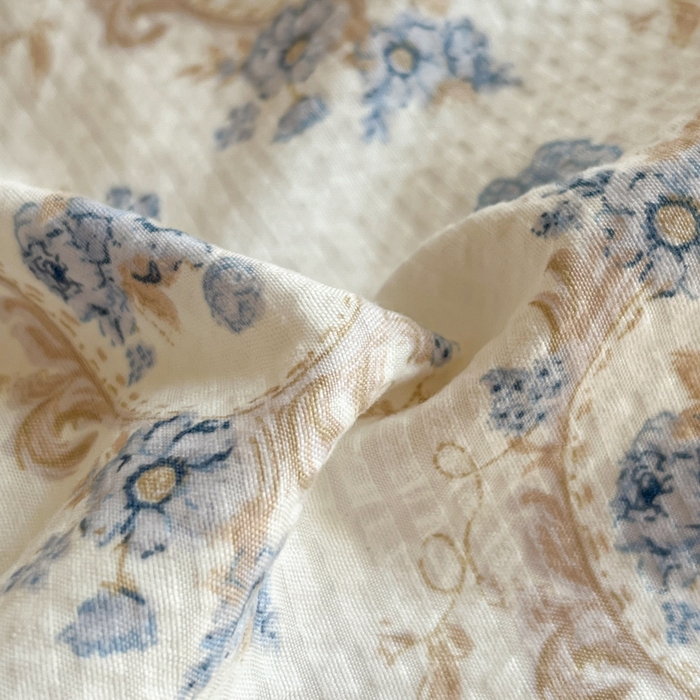 91家纺网 家纺一手货源 找家纺 慕澄 2024新款时尚印花泡泡棉花边四件套 如愿