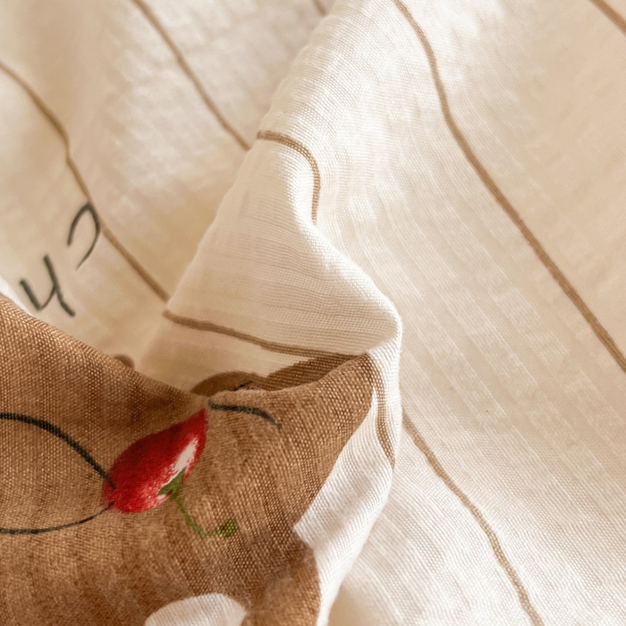 91家纺网 家纺一手货源 找家纺 慕澄 2024新款时尚印花泡泡棉花边四件套 车厘子