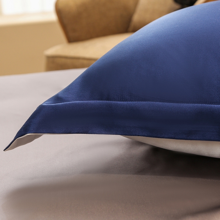 91家纺网 家纺一手货源 找家纺 凯森家纺 2024重磅单面纯真丝枕套桑蚕丝枕芯套单人枕头套 贵族蓝