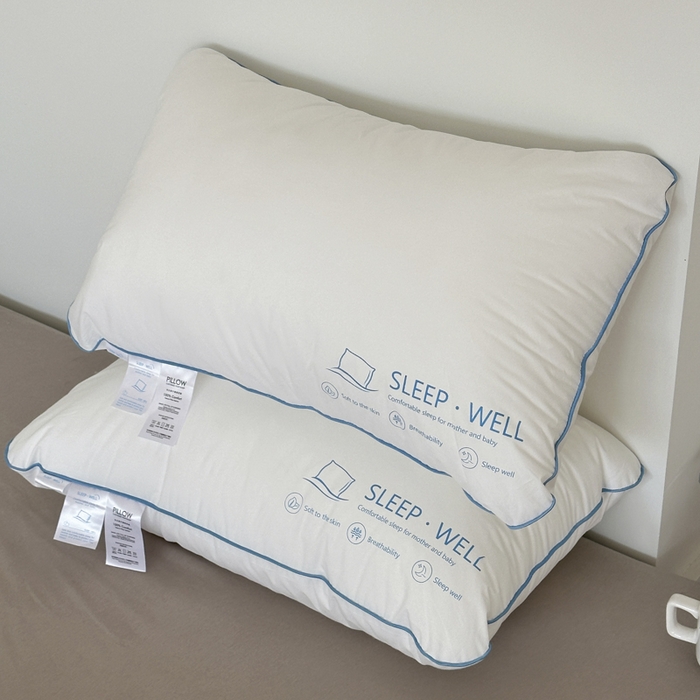 91家纺网 家纺一手货源 找家纺 （总）伟邦枕芯 2024新款磨毛防羽布小蓝枕头枕芯