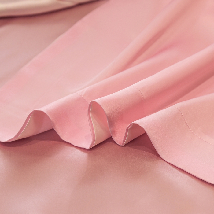 91家纺网 家纺一手货源 找家纺 凯森家纺 2024重磅单面纯真丝枕套桑蚕丝枕芯套单人枕头套 少女粉