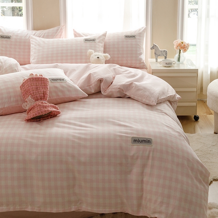 91家纺网 家纺一手货源 找家纺 金奇达家纺 2024新款40支13372全棉高定织麦四件套【活力午后】 格语-粉