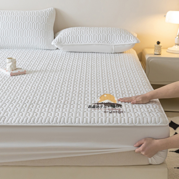 91家纺网 家纺一手货源 找家纺 卡伦 2025新款夹棉床笠烫画系列 日出-白