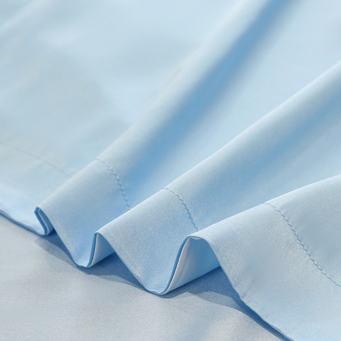 91家纺网 家纺一手货源 找家纺 凯森家纺 2024重磅单面纯真丝枕套桑蚕丝枕芯套单人枕头套 雾霾蓝