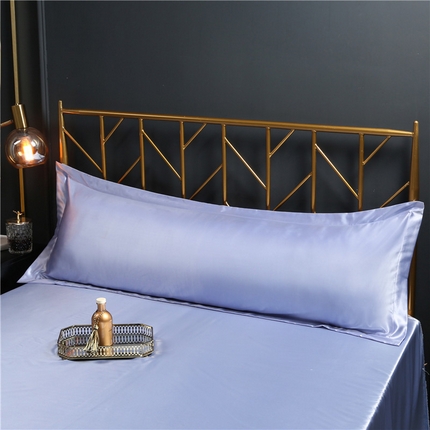 凯森家纺 2024夏季水洗真丝双面情侣枕套冰丝丝绸天丝枕芯套加长枕芯套 雪青