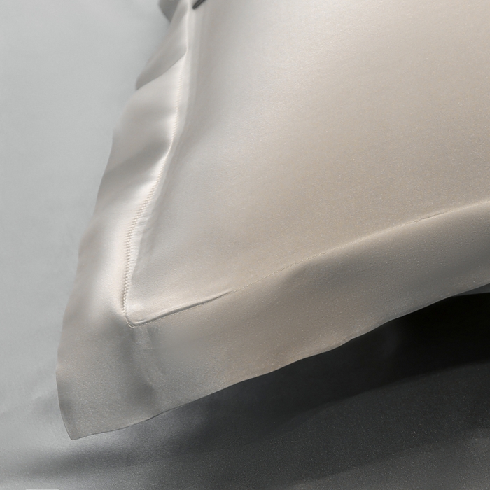 91家纺网 家纺一手货源 找家纺 凯森家纺 2024重磅单面纯真丝枕套桑蚕丝枕芯套单人枕头套 鸽子灰