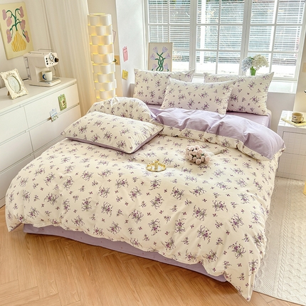 沐棉家居 2024新款小清新全棉13372印花单被套 曼妙花姿