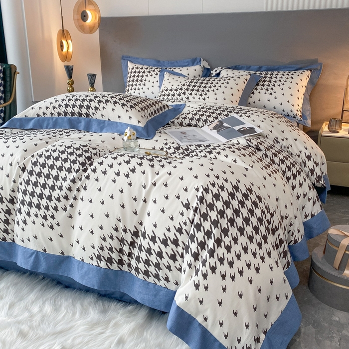 91家纺网 家纺一手货源 找家纺 金奇达 2024新款全棉宽边轻奢四件套 千寻