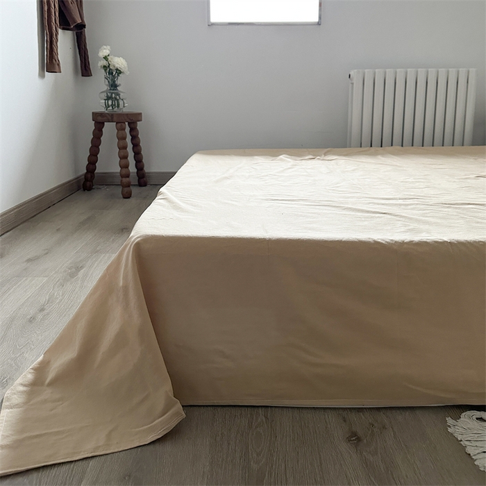 91家纺网 家纺一手货源 找家纺 恋恋三季 2024新款全棉单品床笠床单 全棉斜纹-卡其色