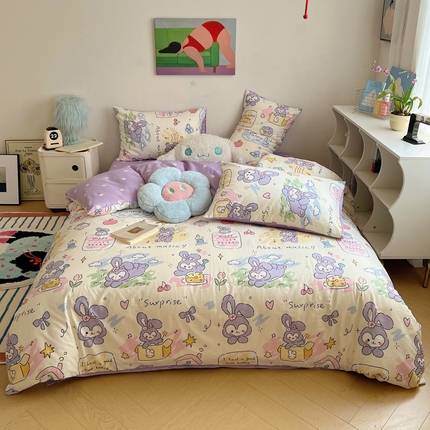 91家纺网 家纺一手货源 找家纺 （总）希文 2024新款全棉卡通印花四件套