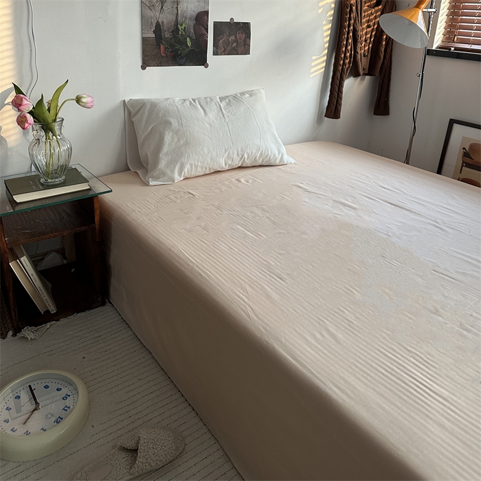 91家纺网 家纺一手货源 找家纺 恋恋三季 2024新款全棉单品床笠床单 全棉斜纹-奶茶色