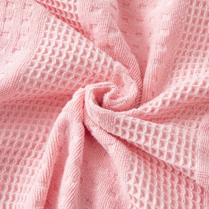 91家纺网 家纺一手货源 找家纺 雯雨家纺 2024老式怀旧A类纯棉毛巾被 蜂窝粉