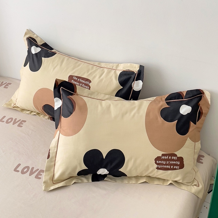 91家纺网 家纺一手货源 找家纺 乐童 2024新款直播爆款13070纯棉印花吊边款一字绣四件套 夜魅