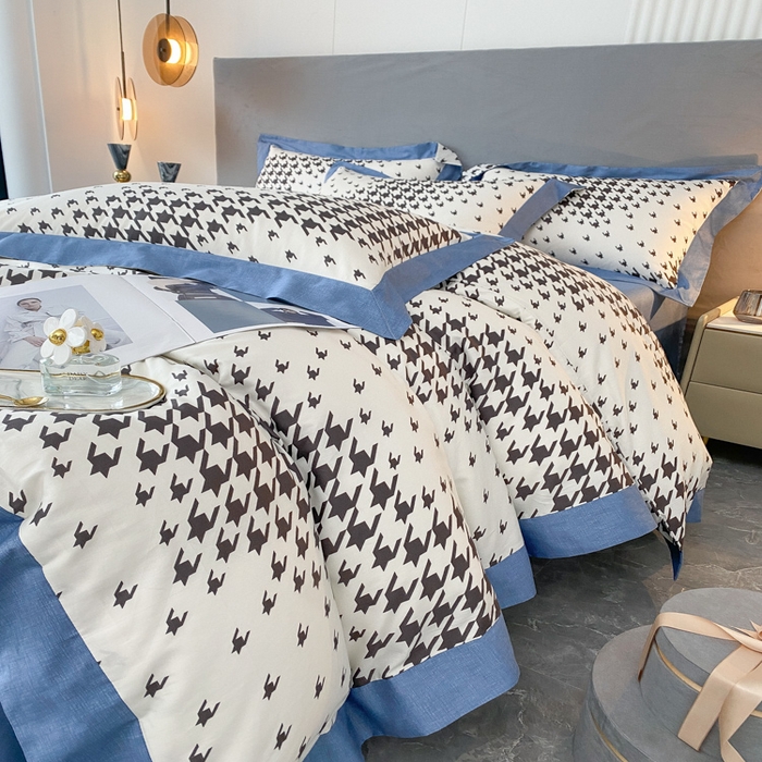 91家纺网 家纺一手货源 找家纺 金奇达 2024新款全棉宽边轻奢四件套 千寻