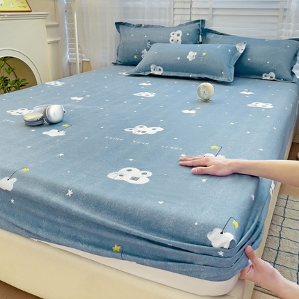 91家纺网 家纺一手货源 找家纺 （总） 楠沐家纺 2025新款印花亲肤芦荟棉水洗棉床笠