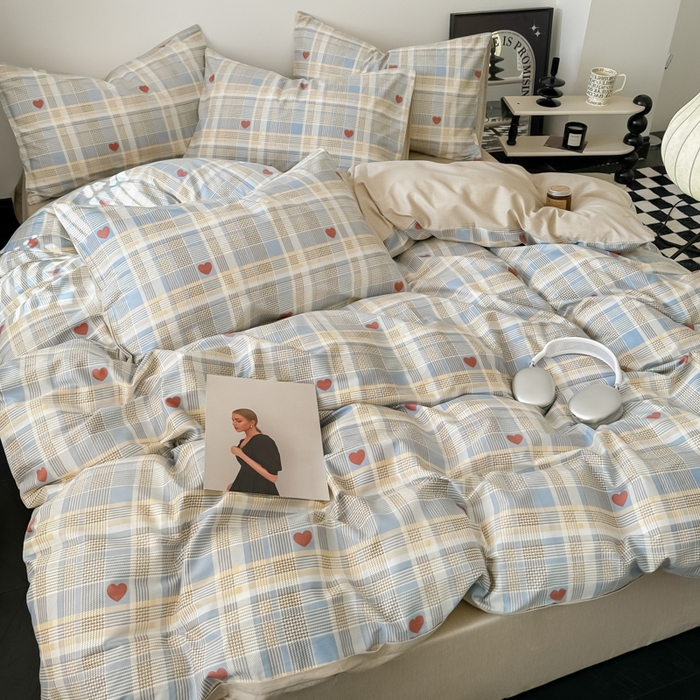 91家纺网 家纺一手货源 找家纺 呗旺鹿 2024新款休闲风全棉纯棉四件套 律动