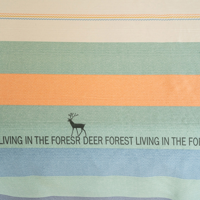 91家纺网 家纺一手货源 找家纺 首爱家纺 2025新款花边老粗布印花床单系列套件 时尚鹿条