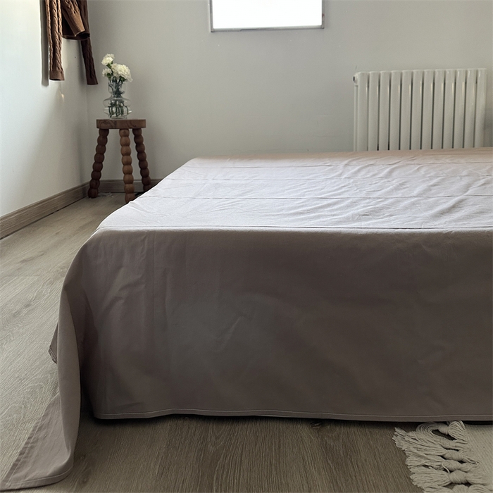 91家纺网 家纺一手货源 找家纺 恋恋三季 2024新款全棉单品床笠床单 全棉斜纹-藕紫灰