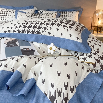 91家纺网 家纺一手货源 找家纺 （总）金奇达 2024新款全棉宽边轻奢四件套