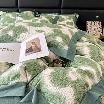 91家纺网 家纺一手货源 找家纺 金奇达 2024新款全棉宽边轻奢四件套 若梦