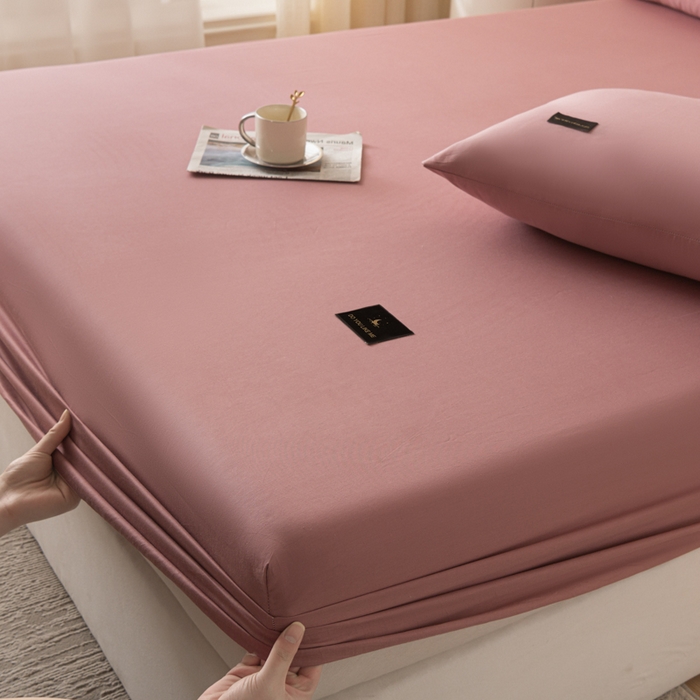 91家纺网 家纺一手货源 找家纺 鑫钰 2024新款A类新疆长绒棉床笠-星月 	 星月-美豆沙