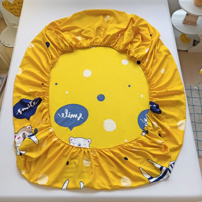 91家纺网 家纺一手货源 找家纺  楠沐家纺 2026新款印花亲肤芦荟棉水洗棉床笠 熊本