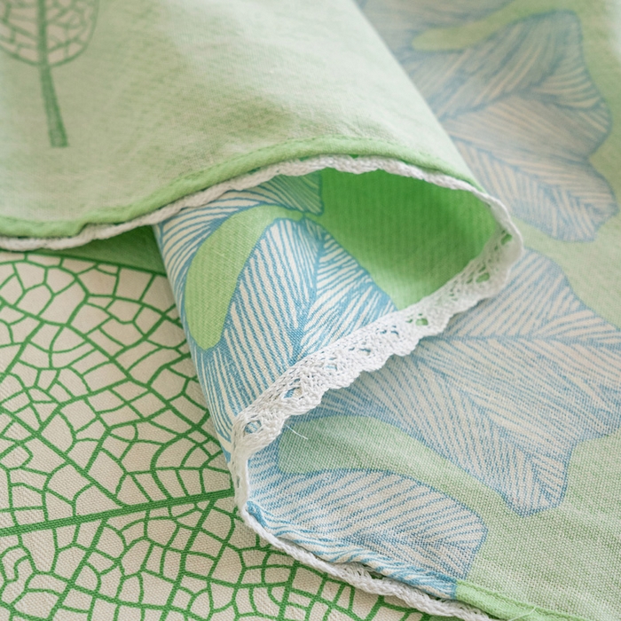 91家纺网 家纺一手货源 找家纺 首爱家纺 2025新款花边老粗布印花床单系列套件 叶良辰