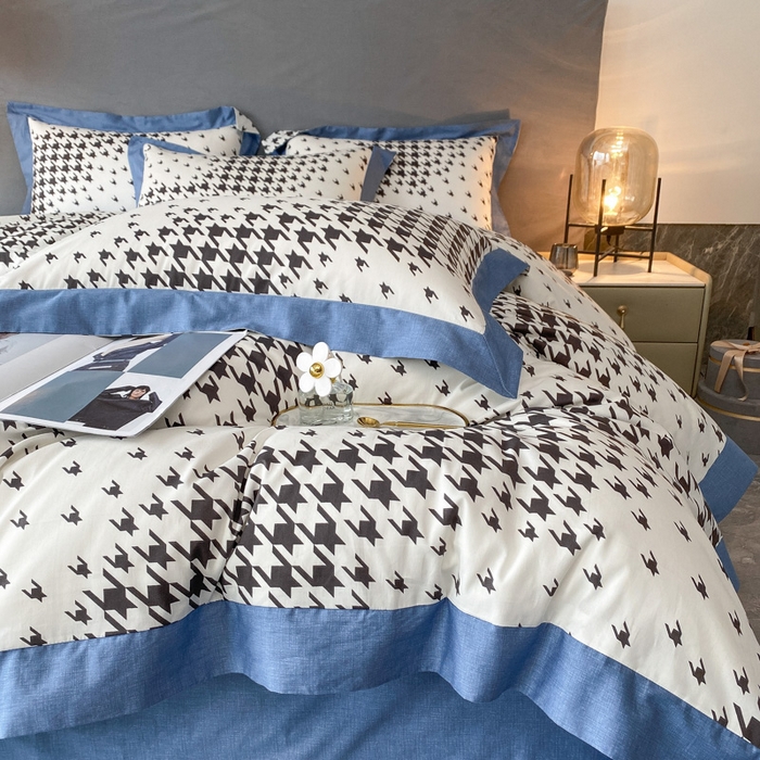 91家纺网 家纺一手货源 找家纺 金奇达 2024新款全棉宽边轻奢四件套 千寻