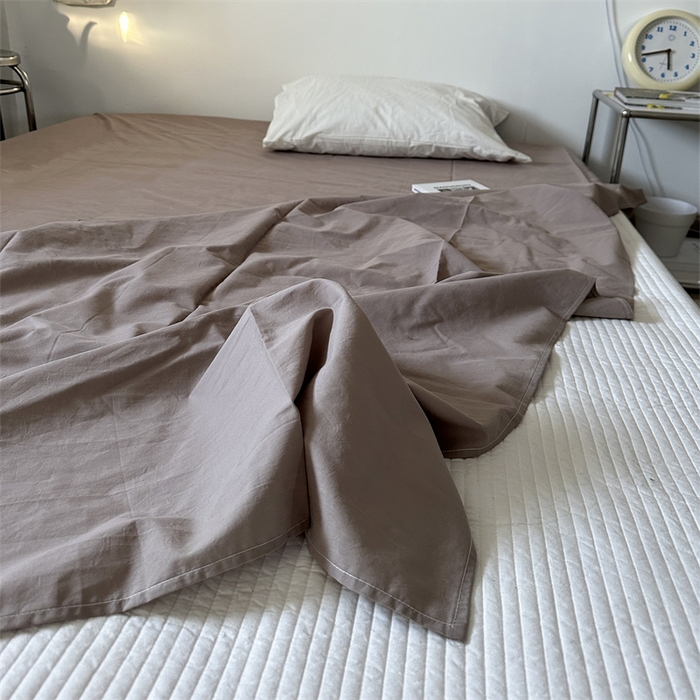 91家纺网 家纺一手货源 找家纺 恋恋三季 2024新款全棉单品床笠床单 全棉斜纹-藕紫灰