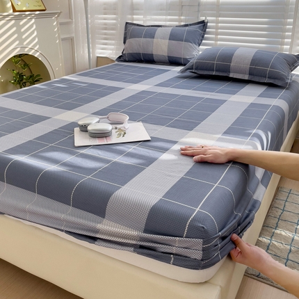 91家纺网 家纺一手货源 找家纺 （总） 楠沐家纺 2025新款印花亲肤芦荟棉水洗棉床笠