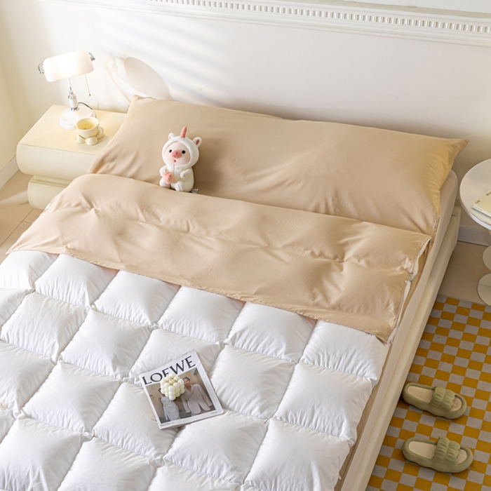 91家纺网 家纺一手货源 找家纺 梦之岛 2024新款A类泡泡棉酒店隔脏旅行睡袋 泡泡棉-浅驼色