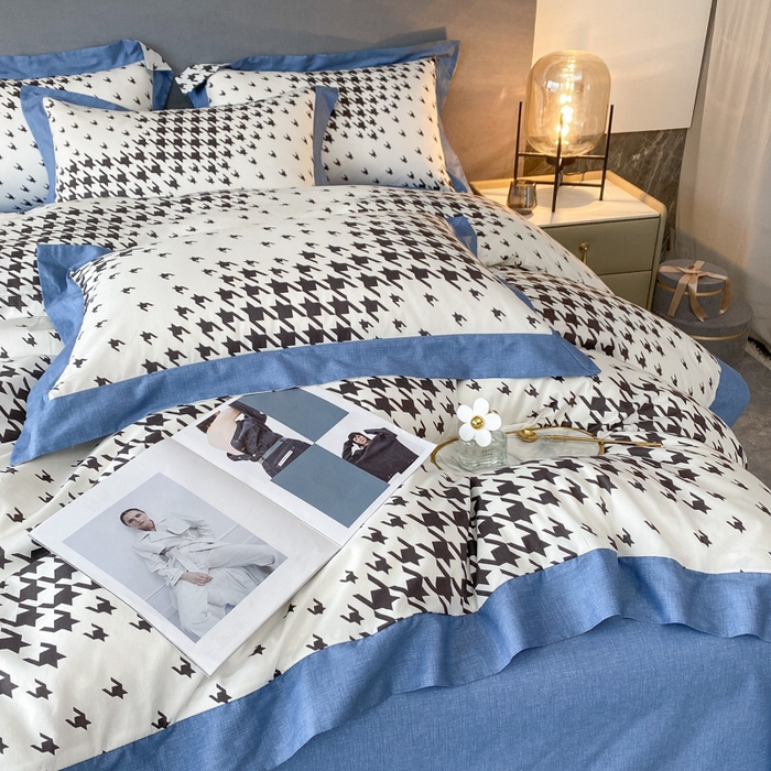 91家纺网 家纺一手货源 找家纺 金奇达 2024新款全棉宽边轻奢四件套 千寻