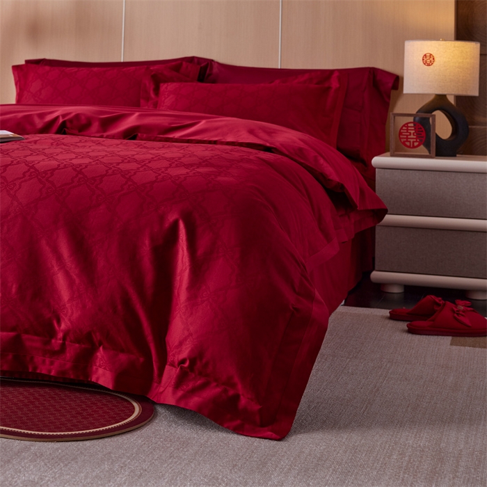 91家纺网 家纺一手货源 找家纺 （总）云胡 2024新款高精密提花四件套-在逃公主朱湛红