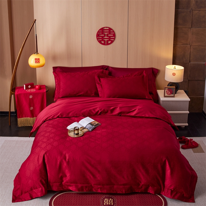 91家纺网 家纺一手货源 找家纺 （总）云胡 2024新款高精密提花四件套-在逃公主朱湛红