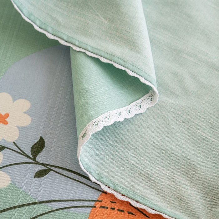 91家纺网 家纺一手货源 找家纺 首爱家纺 2025新款花边老粗布印花床单系列套件 简爱