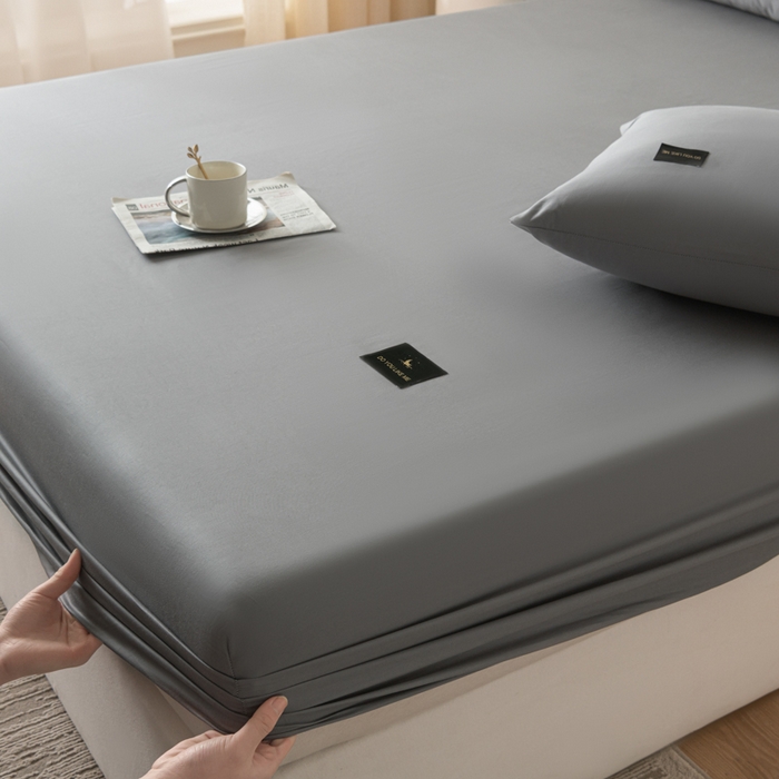 91家纺网 家纺一手货源 找家纺 鑫钰 2024新款A类新疆长绒棉床笠-星月 	 星月-雅致灰