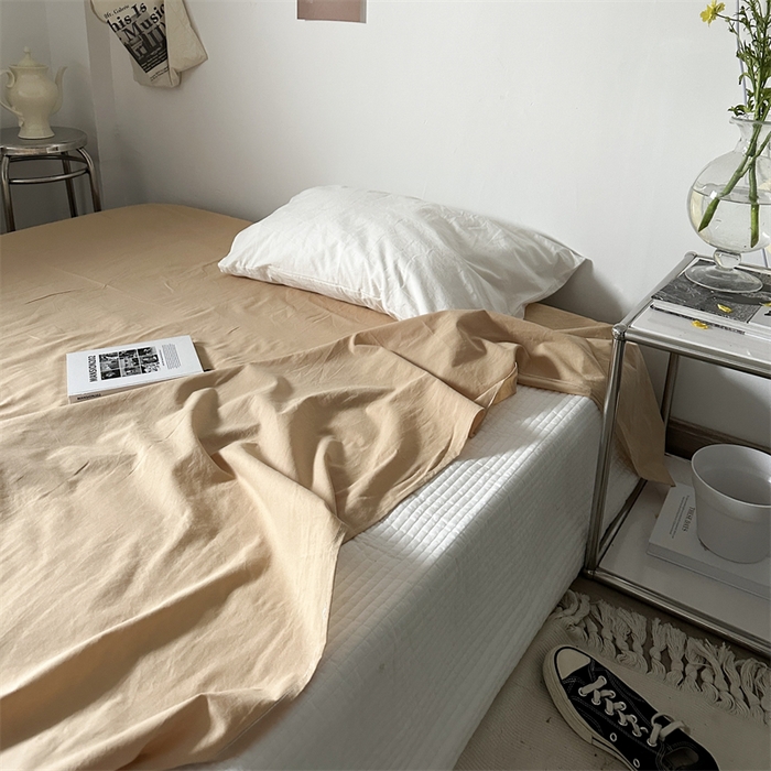 91家纺网 家纺一手货源 找家纺 恋恋三季 2024新款全棉单品床笠床单 全棉斜纹-卡其色