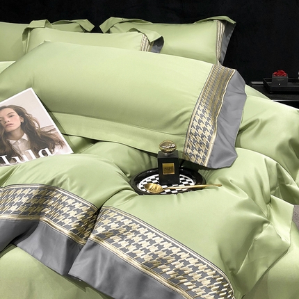 91家纺网 家纺一手货源 找家纺 （总）奥汀洛家纺 2024新款工艺款水洗真丝刺绣四件套-迪梵