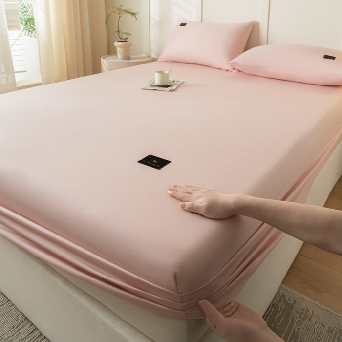 91家纺网 家纺一手货源 找家纺 鑫钰 2024新款A类新疆长绒棉床笠-星月 	 星月-茱萸粉