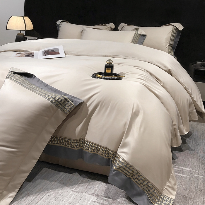 91家纺网 家纺一手货源 找家纺 （总）奥汀洛家纺 2024新款工艺款水洗真丝刺绣四件套-迪梵