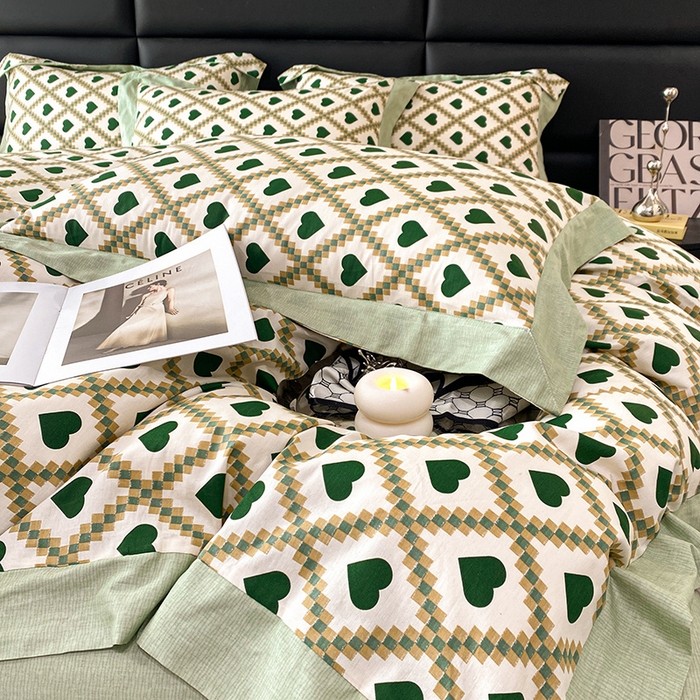 91家纺网 家纺一手货源 找家纺 金奇达 2024新款全棉宽边轻奢四件套 海贝