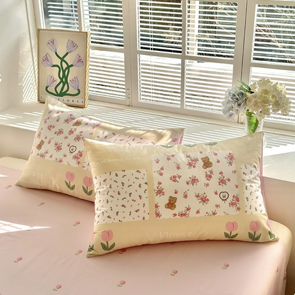 91家纺网 家纺一手货源 找家纺 （总）沐棉家居 2024新款小清新全棉13372印花单枕套
