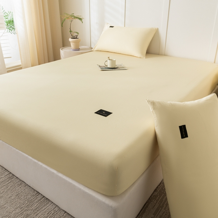 91家纺网 家纺一手货源 找家纺 鑫钰 2024新款A类新疆长绒棉床笠-星月 	 星月-奶油黄