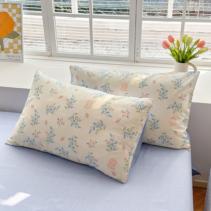 91家纺网 家纺一手货源 找家纺 （总）沐棉家居 2024新款小清新全棉13372印花单枕套