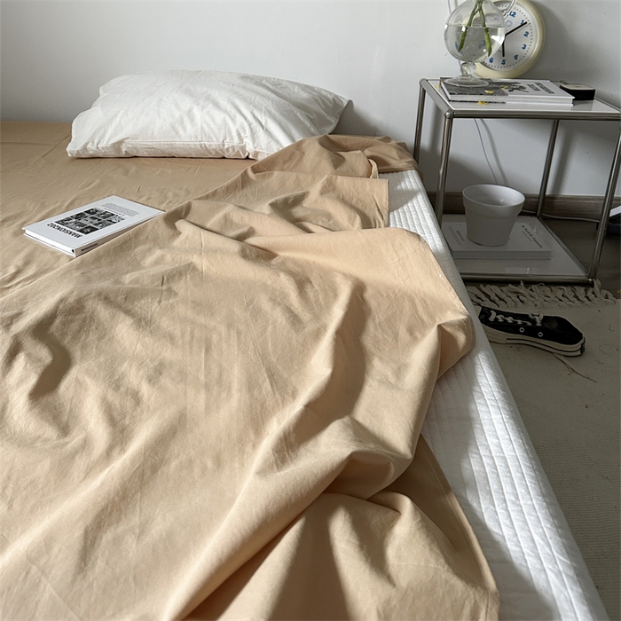 91家纺网 家纺一手货源 找家纺 恋恋三季 2024新款全棉单品床笠床单 全棉斜纹-卡其色