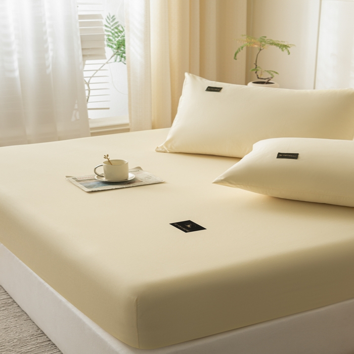 91家纺网 家纺一手货源 找家纺 （总）鑫钰 2024新款A类全棉抗菌纯色素色无印风新疆长绒棉床笠-星月 	