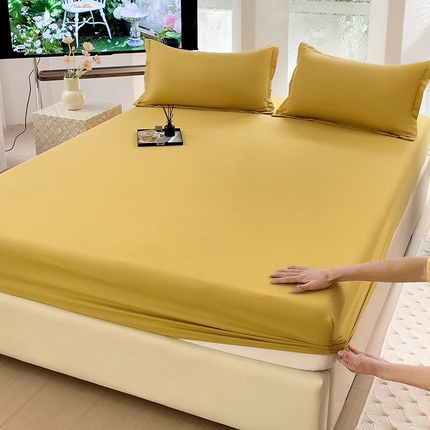 91家纺网 家纺一手货源 找家纺 （总） 楠沐家纺 2025新款纯色亲肤芦荟棉水洗棉床笠