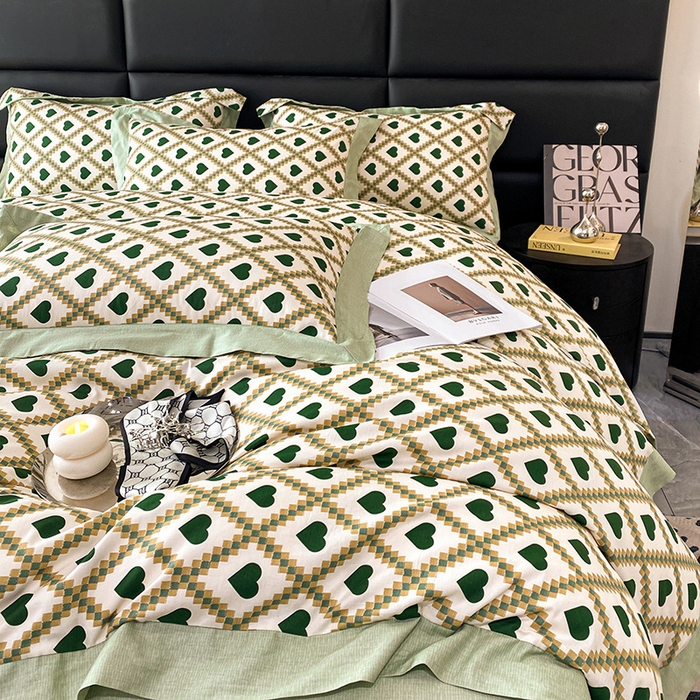 91家纺网 家纺一手货源 找家纺 金奇达 2024新款全棉宽边轻奢四件套 海贝