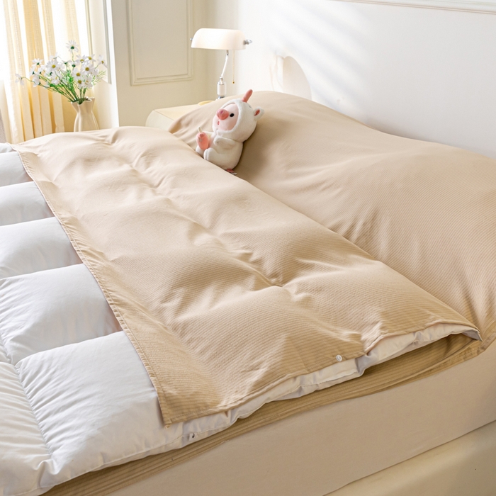 91家纺网 家纺一手货源 找家纺 梦之岛 2024新款A类泡泡棉酒店隔脏旅行睡袋 泡泡棉-浅驼色